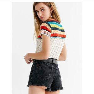 BDG girlfriend high-rise distressed denim short